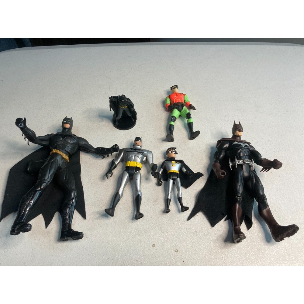 DC Comics Batman and Robin Figures Lot Animated Silver